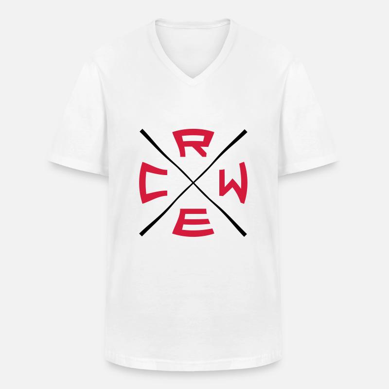 X Crew Logo - Männer-T-Shirt mit V-Ausschnitt - Weiß