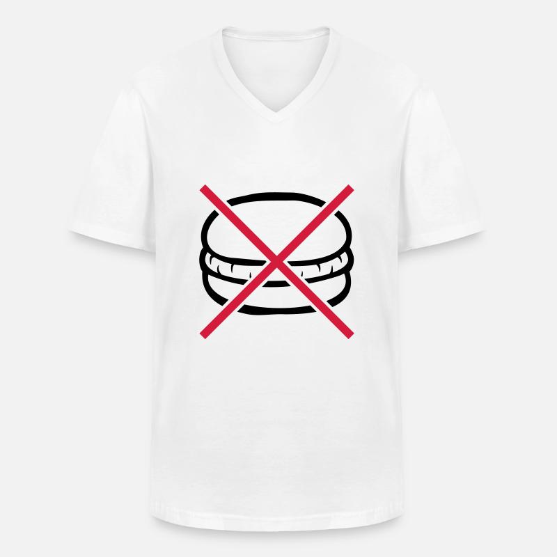 Verboten Burger essen - Männer-T-Shirt mit V-Ausschnitt - Weiß