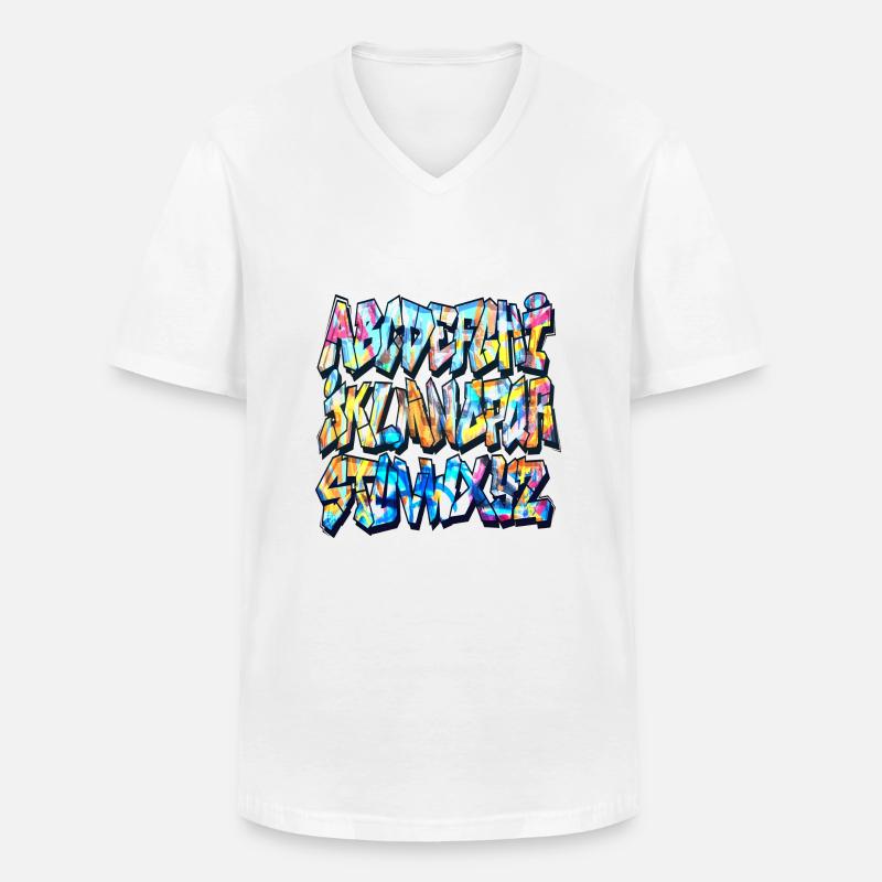 Graffiti-Alphabet - Männer-T-Shirt mit V-Ausschnitt - Weiß