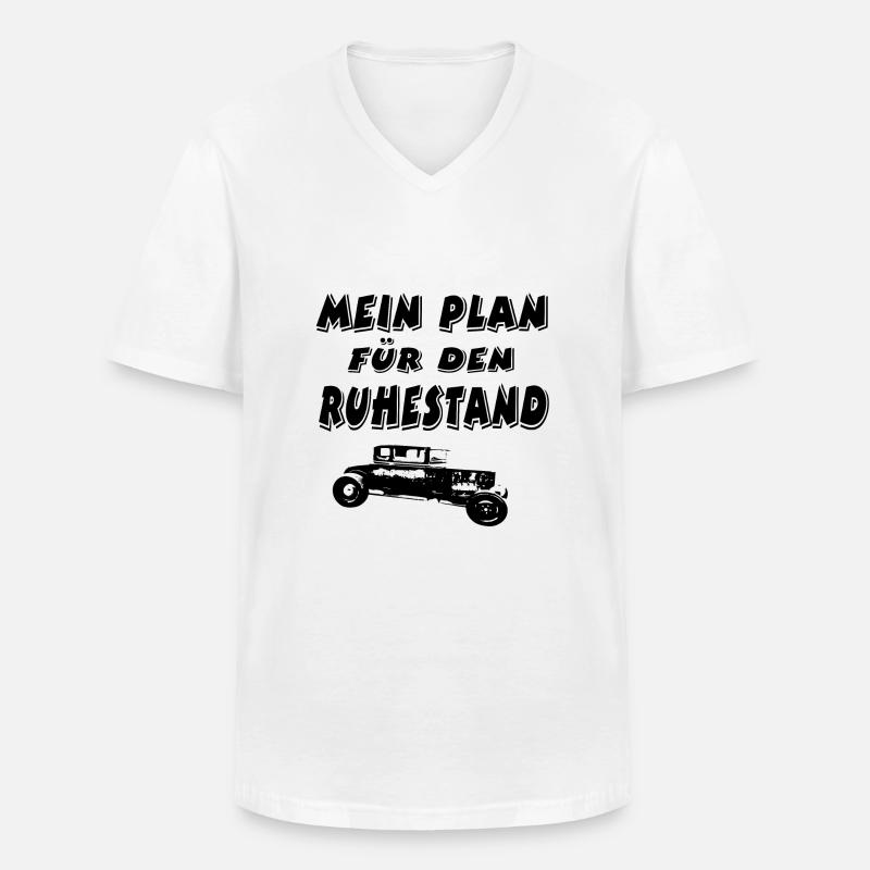 Auto - Männer-T-Shirt mit V-Ausschnitt - Weiß