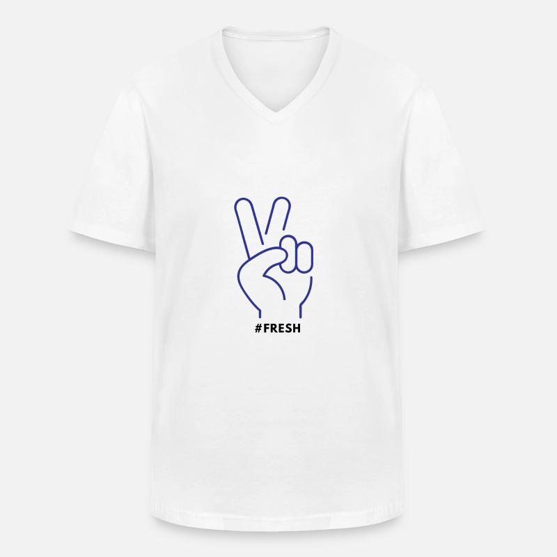 Frisch - Männer-T-Shirt mit V-Ausschnitt - Weiß