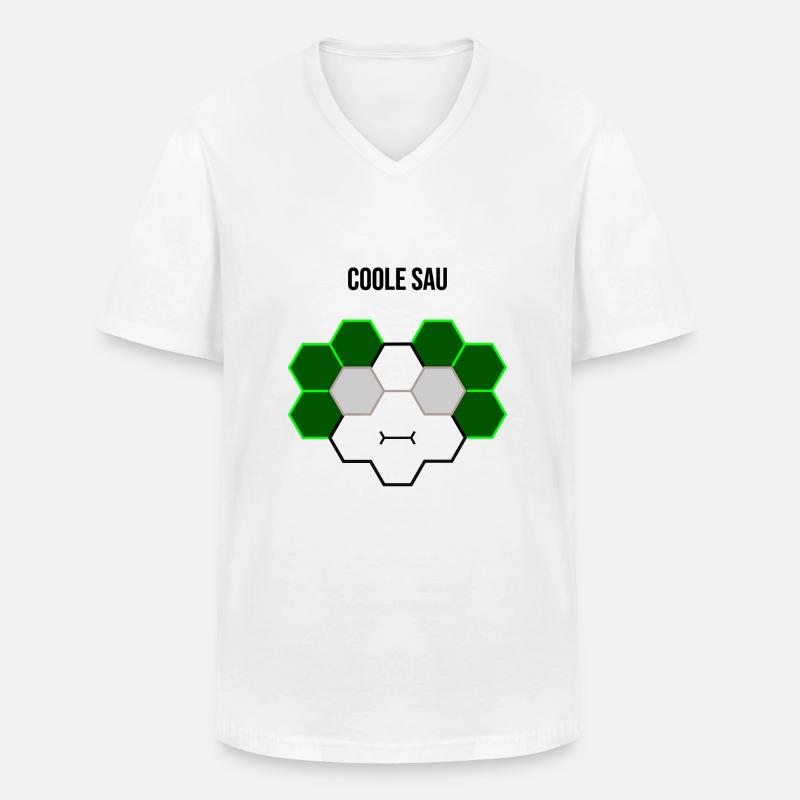 Coole Sau - Männer-T-Shirt mit V-Ausschnitt - Weiß