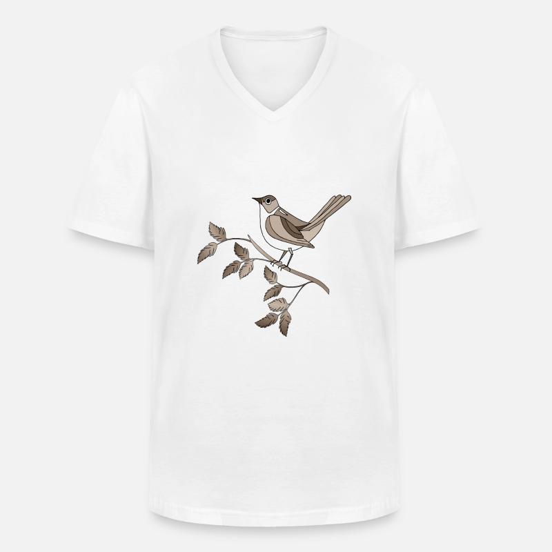 Vogel - Männer-T-Shirt mit V-Ausschnitt - Weiß