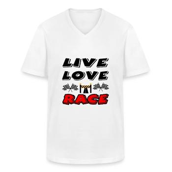 Voiture - T-shirt col V Homme - blanc - Devant - AI Model Male 185 light (185cm)