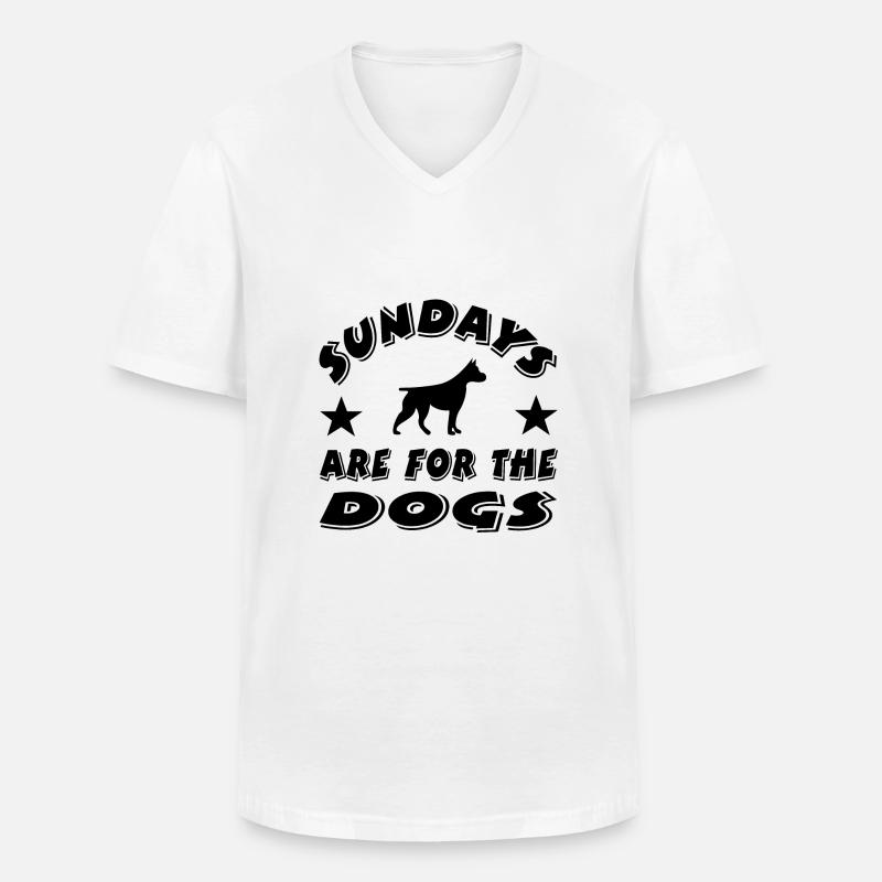 Hunde - Männer-T-Shirt mit V-Ausschnitt - Weiß