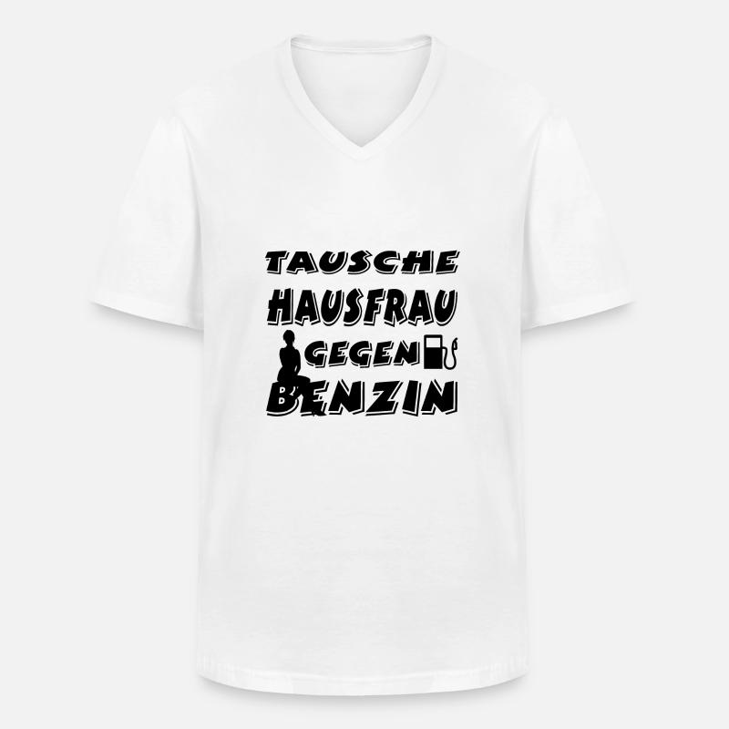 Auto - Männer-T-Shirt mit V-Ausschnitt - Weiß