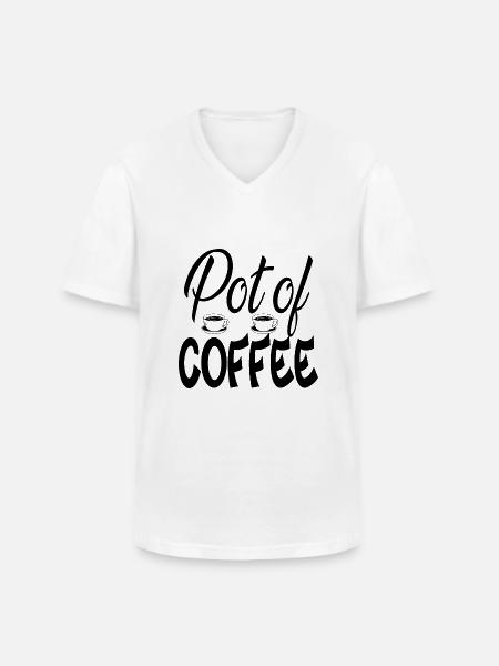 Pot of Coffee - Men's V-Neck T-Shirt - white