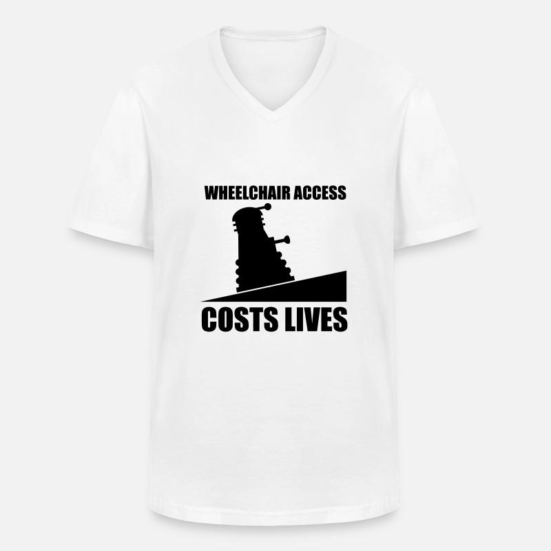 rollstuhlfahrer - Männer-T-Shirt mit V-Ausschnitt - Weiß