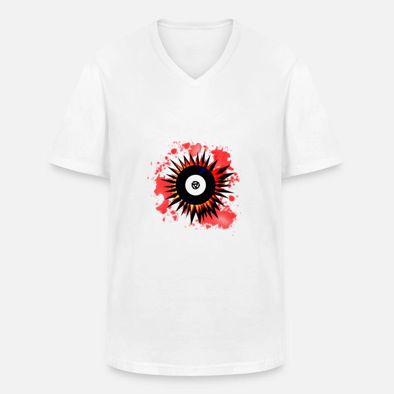 Rekordexplosion mit 45 U/min - Männer-T-Shirt mit V-Ausschnitt - Weiß