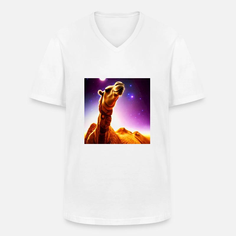 Dromedar Kamel - Wüstenschiff - Männer-T-Shirt mit V-Ausschnitt - Weiß