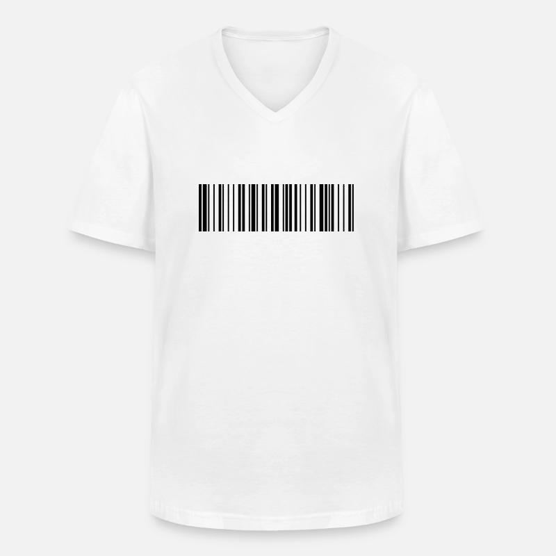 QR-Code Schwarz - Männer-T-Shirt mit V-Ausschnitt - Weiß