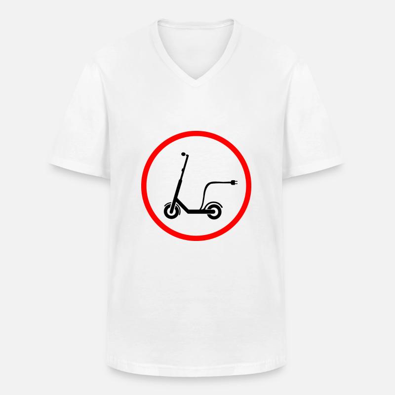 E-Scooter E-Roller Scooter - Männer-T-Shirt mit V-Ausschnitt - Weiß