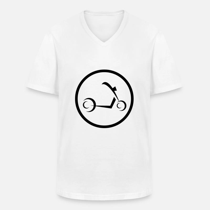 E-Scooter E-Roller Scooter - Männer-T-Shirt mit V-Ausschnitt - Weiß