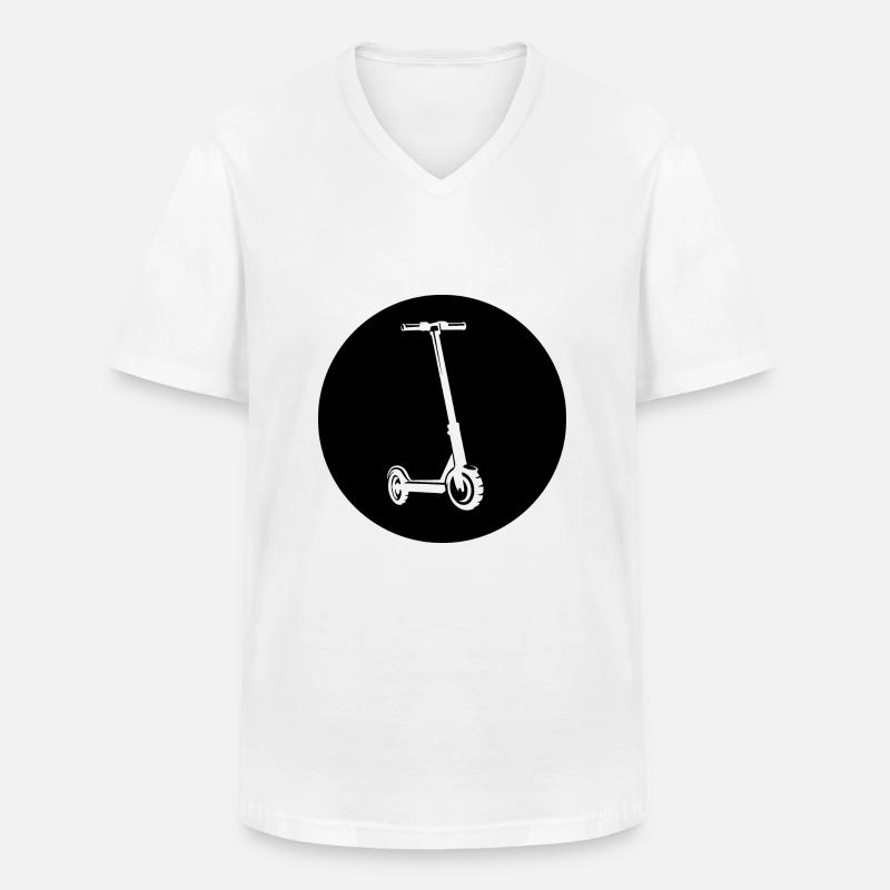 E-Scooter E-Roller Scooter - Männer-T-Shirt mit V-Ausschnitt - Weiß