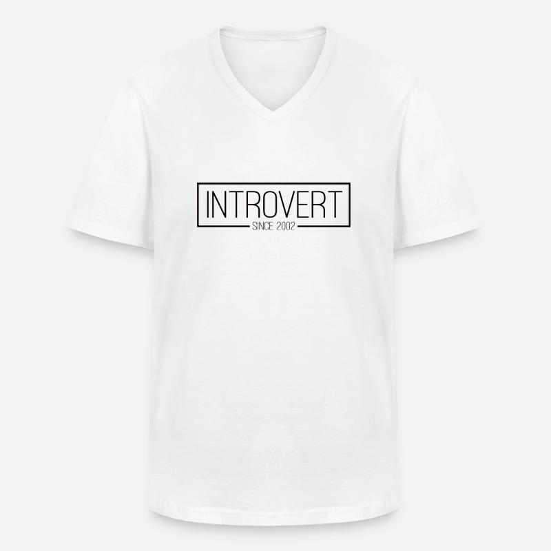 Introvert since 2002 black - Männer-T-Shirt mit V-Ausschnitt - Weiß