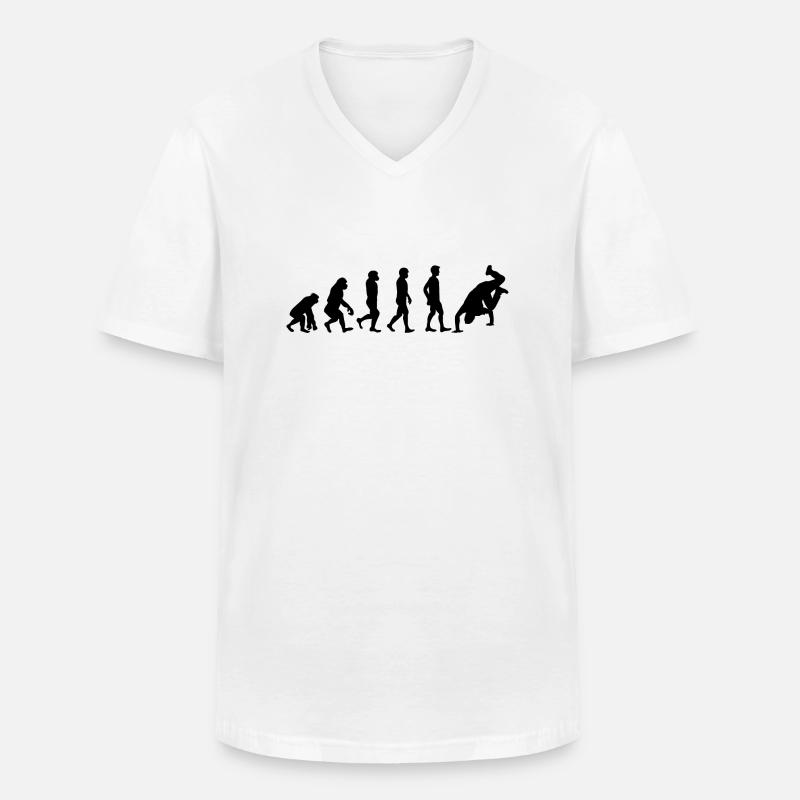 Breakdance Evolution schwarz - Männer-T-Shirt mit V-Ausschnitt - Weiß