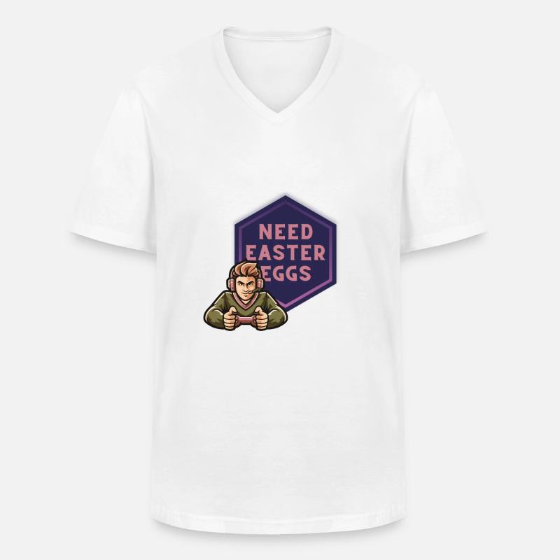 Need Easter Eggs - Männer-T-Shirt mit V-Ausschnitt - Weiß