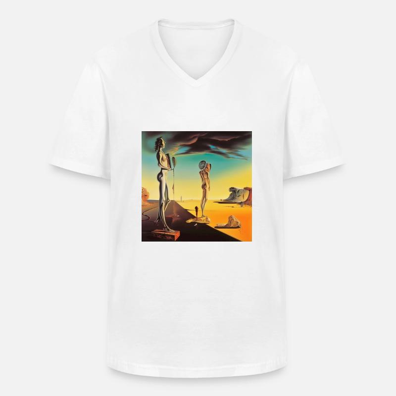 leave them on read - Männer-T-Shirt mit V-Ausschnitt - Weiß