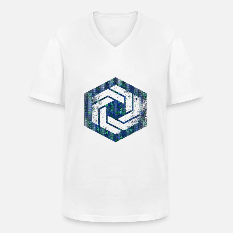 hexagon programming programmer coding geometric - Men's V-Neck T-Shirt - white
