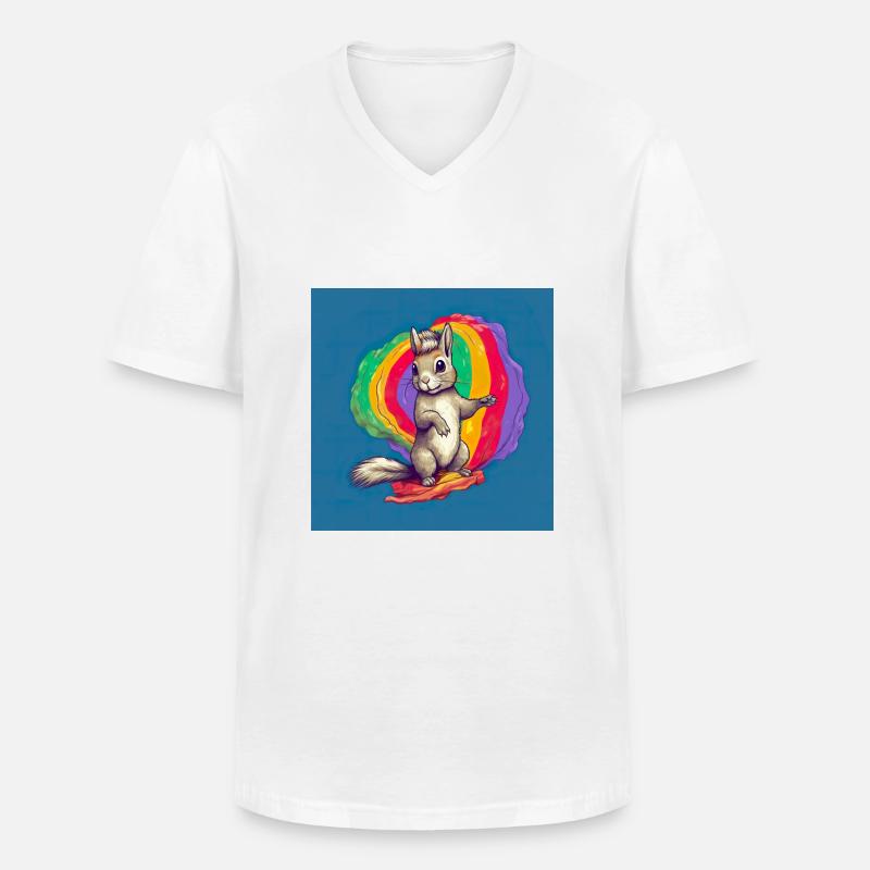Pride LGBT Eichhörnchen - Männer-T-Shirt mit V-Ausschnitt - Weiß