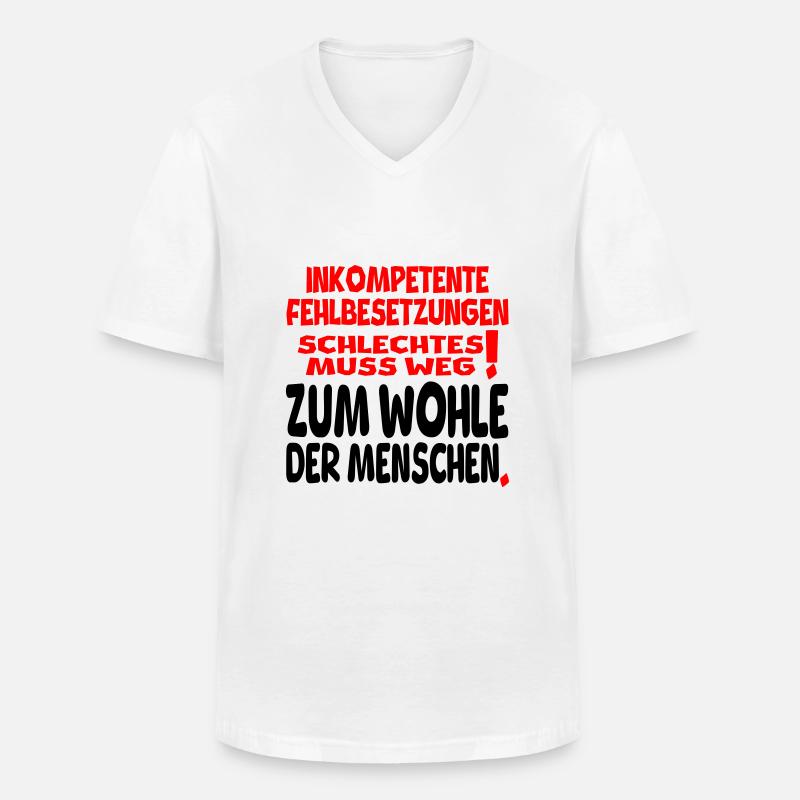 zum Wohle der Menschen - Männer-T-Shirt mit V-Ausschnitt - Weiß
