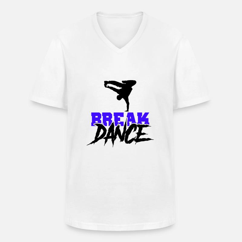 break dance - Männer-T-Shirt mit V-Ausschnitt - Weiß