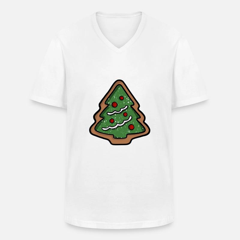 Weihnachtsbaum Plätzchen - Männer-T-Shirt mit V-Ausschnitt - Weiß