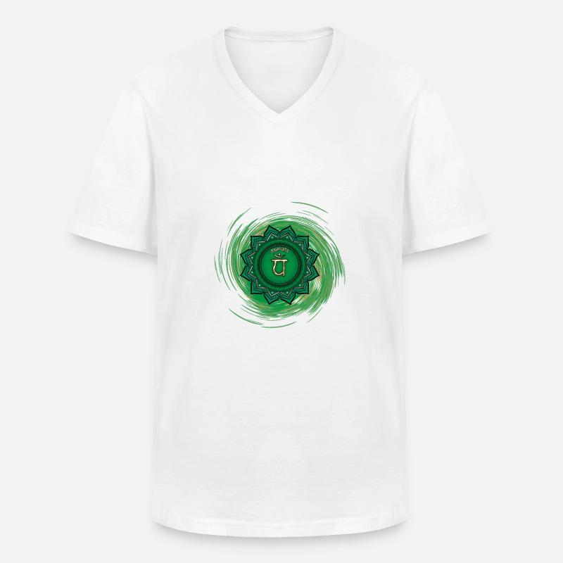 Anahata Viertes Chakra - Männer-T-Shirt mit V-Ausschnitt - Weiß