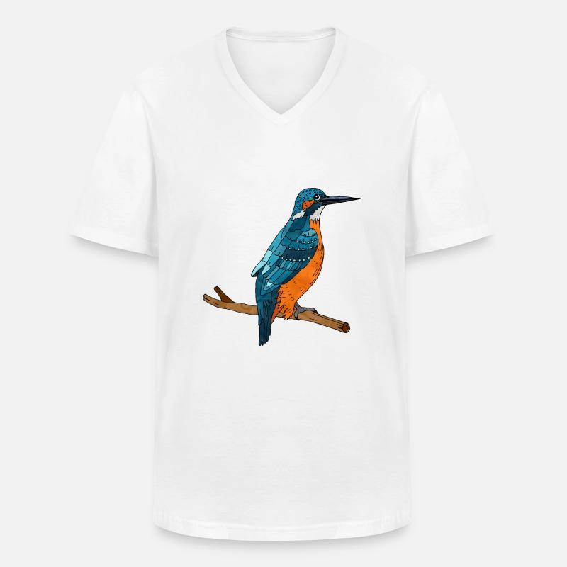 Bunter Vogel - Männer-T-Shirt mit V-Ausschnitt - Weiß