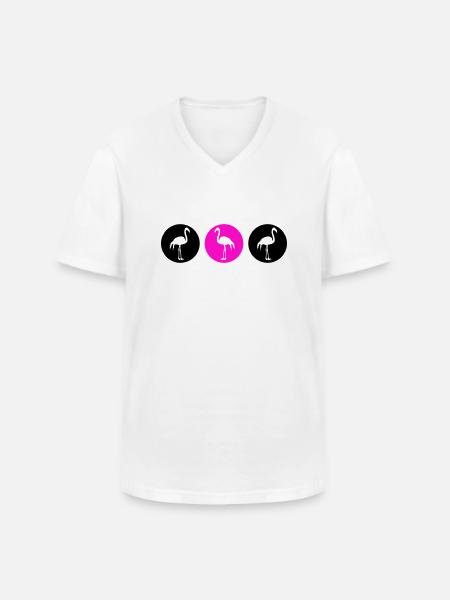 Flamingos Design 2 - Men's V-Neck T-Shirt - white