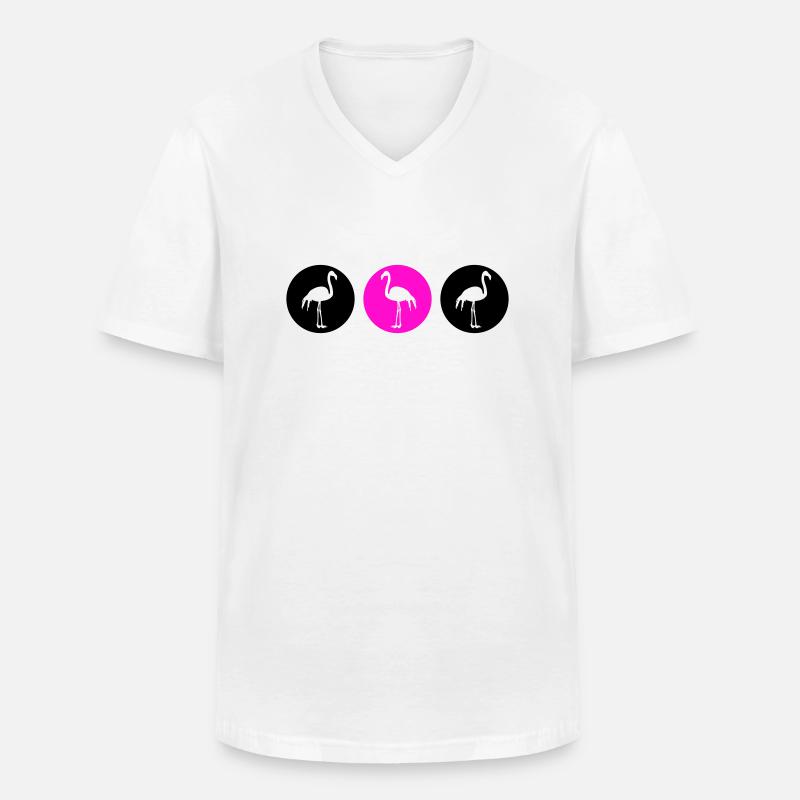 flamingos design 2 - Männer-T-Shirt mit V-Ausschnitt - Weiß