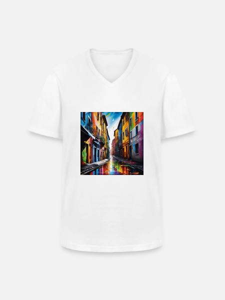 Fantastic Roads - Men's V-Neck T-Shirt - white