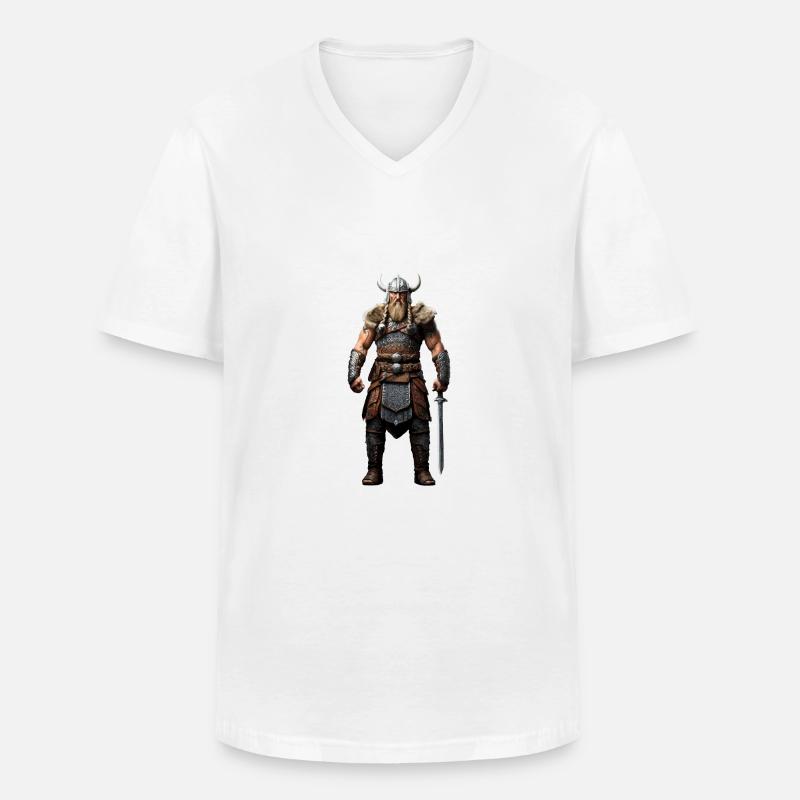 Wikinger Krieger Walhalla - Männer-T-Shirt mit V-Ausschnitt - Weiß