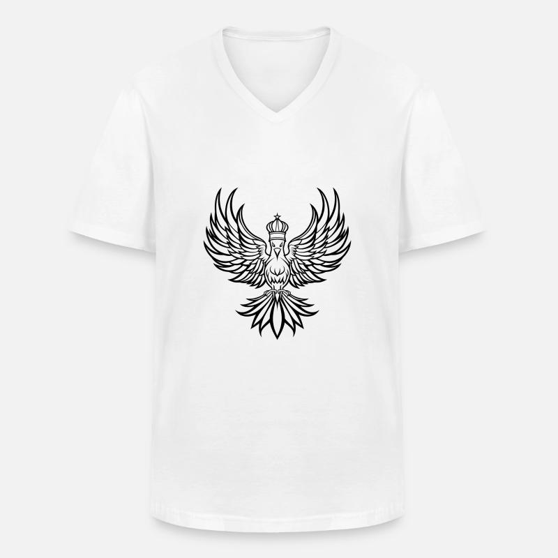 Phoenix mit Krone - Männer-T-Shirt mit V-Ausschnitt - Weiß
