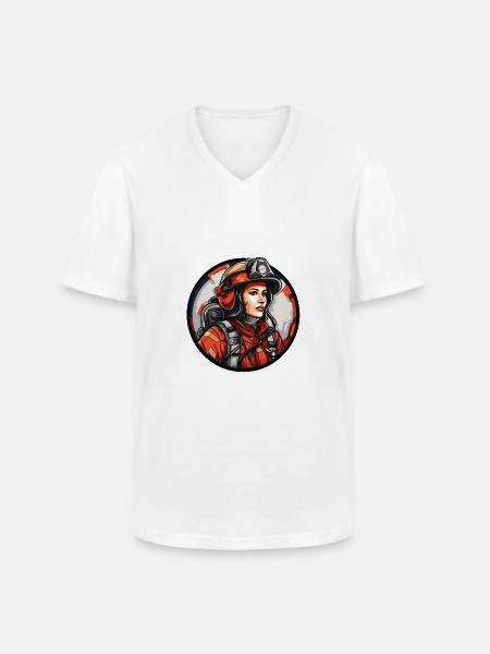 Pompière - T-shirt col V Homme - blanc