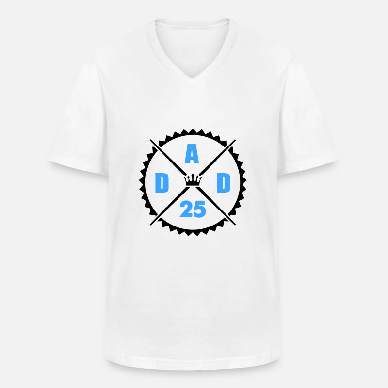 Dad 25 - Männer-T-Shirt mit V-Ausschnitt - Weiß