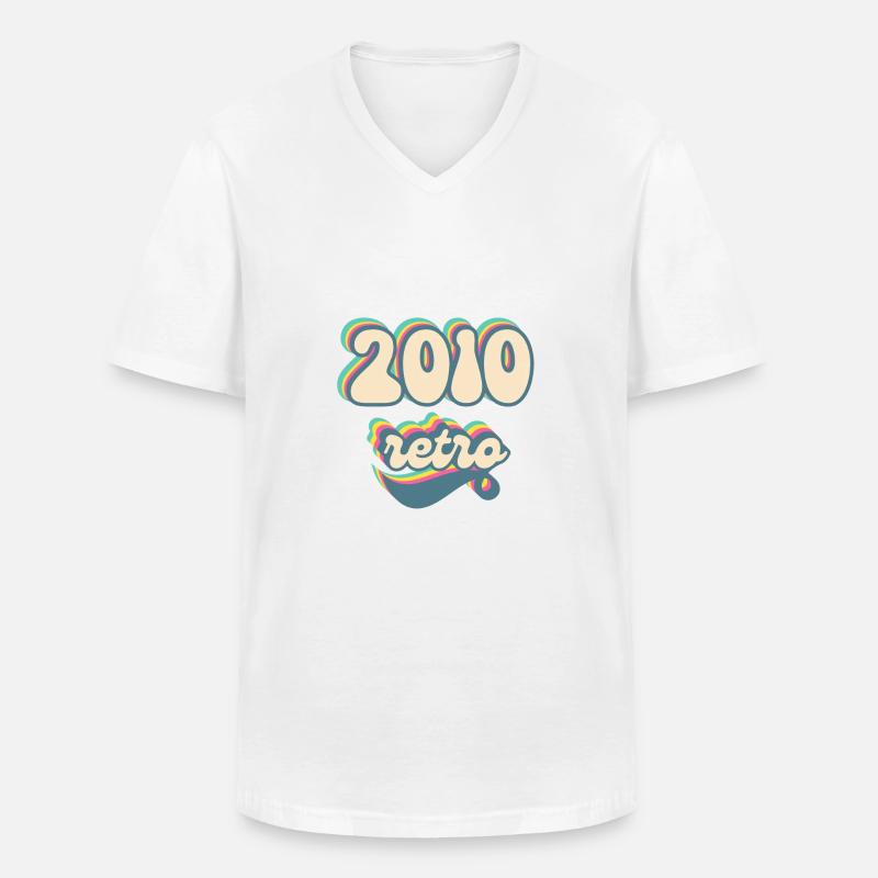 2010 Retro Geschenkidee - Männer-T-Shirt mit V-Ausschnitt - Weiß