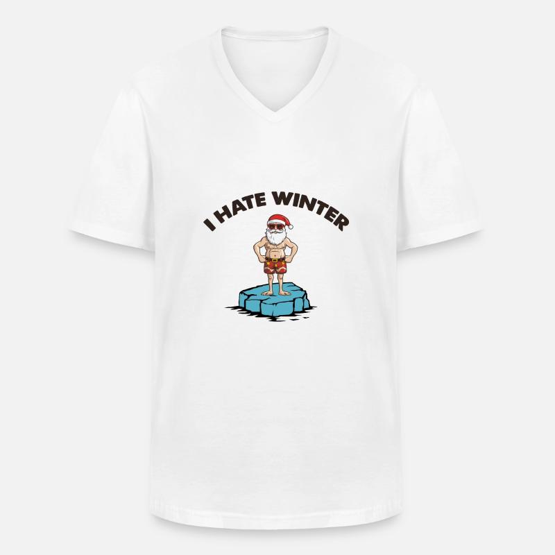 weihnachtsmann eisscholle winter - Männer-T-Shirt mit V-Ausschnitt - Weiß
