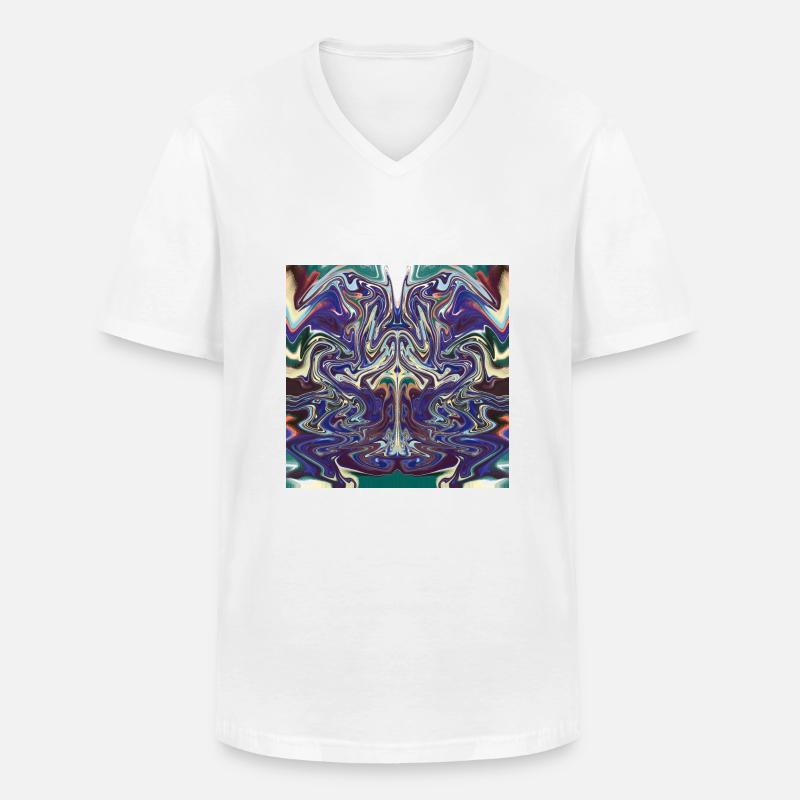 Abstrakte mit ein Stier Muster - Männer-T-Shirt mit V-Ausschnitt - Weiß