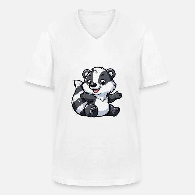 Waschbär Kind - Männer-T-Shirt mit V-Ausschnitt - Weiß
