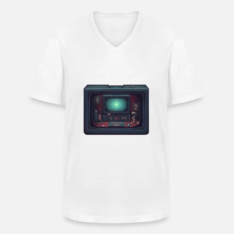 Computer im Computer - Männer-T-Shirt mit V-Ausschnitt - Weiß
