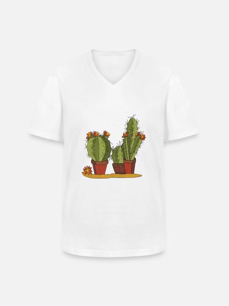 Blumen - Männer-T-Shirt mit V-Ausschnitt - Weiß