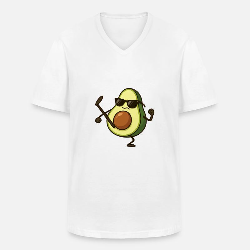 avocado karate - Männer-T-Shirt mit V-Ausschnitt - Weiß