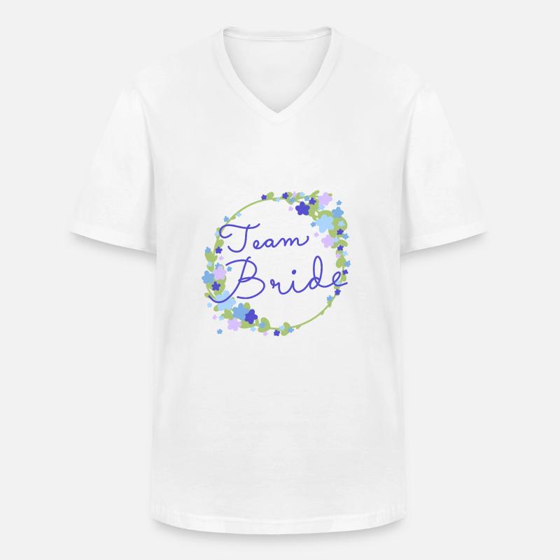 Team Bride /Team Braut - Männer-T-Shirt mit V-Ausschnitt - Weiß