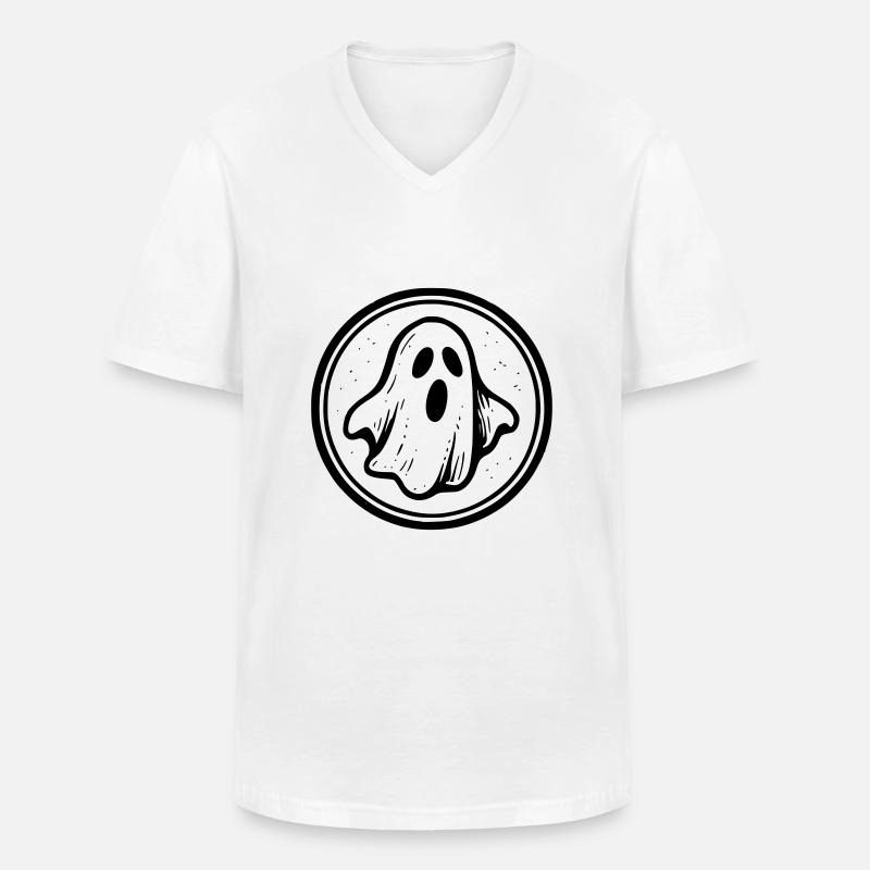 Geist - Männer-T-Shirt mit V-Ausschnitt - Weiß