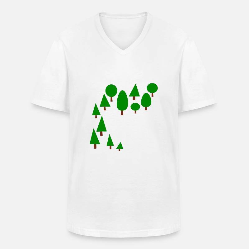 Wald - Männer-T-Shirt mit V-Ausschnitt - Weiß