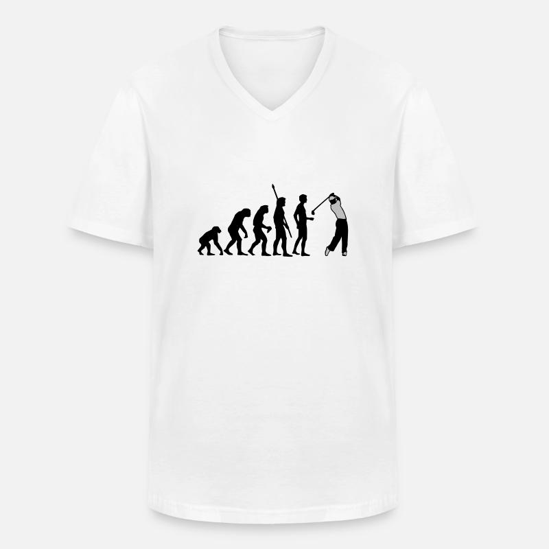 evolution_golf_b_2c - Männer-T-Shirt mit V-Ausschnitt - Weiß