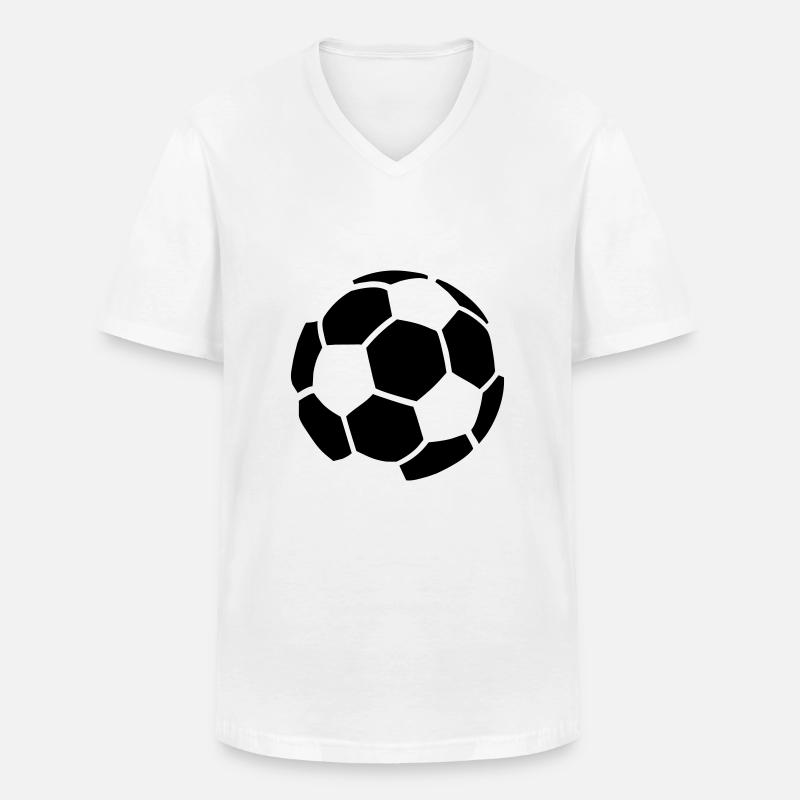 Fußball - weiß - Männer-T-Shirt mit V-Ausschnitt - Weiß