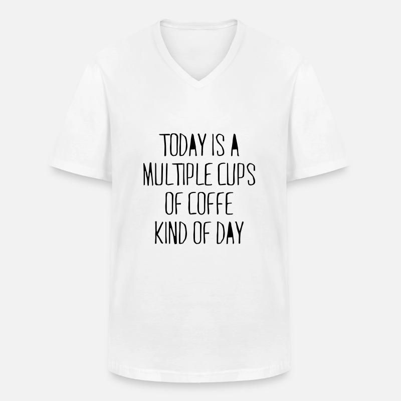 Multiple coffee day - Männer-T-Shirt mit V-Ausschnitt - Weiß