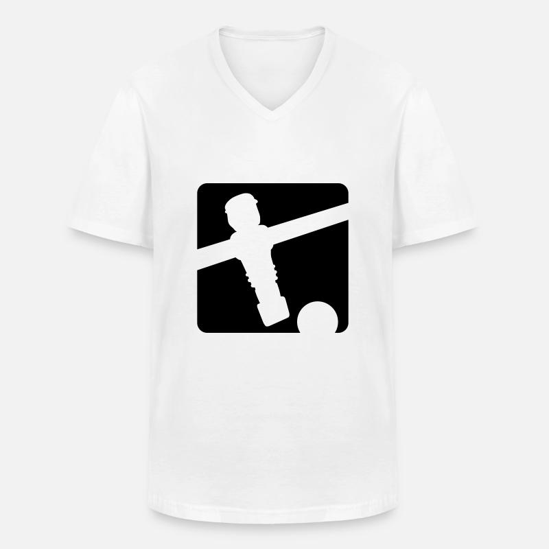 kickerpartner - Kickershirt - Männer-T-Shirt mit V-Ausschnitt - Weiß